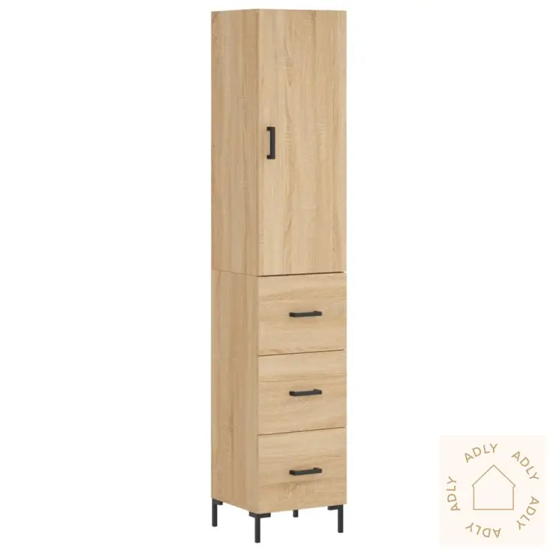 Highboard Sonoma Eik 34,5X34X180 Cm Konstruert Tre