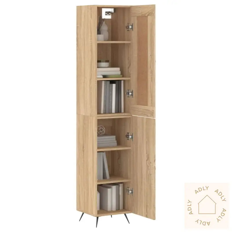 Highboard Sonoma Eik 34,5X34X180 Cm Konstruert Tre
