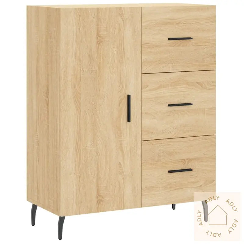 Highboard Sonoma Eik 69,5X34X180 Cm Konstruert Tre