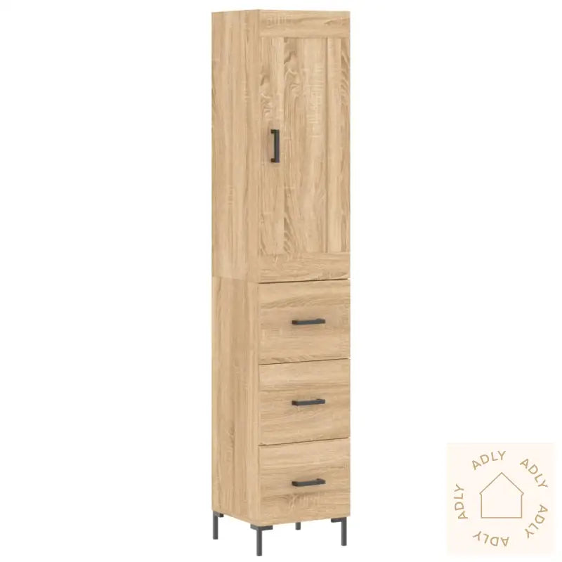 Highboard Sonoma Eik 34,5X34X180 Cm Konstruert Tre