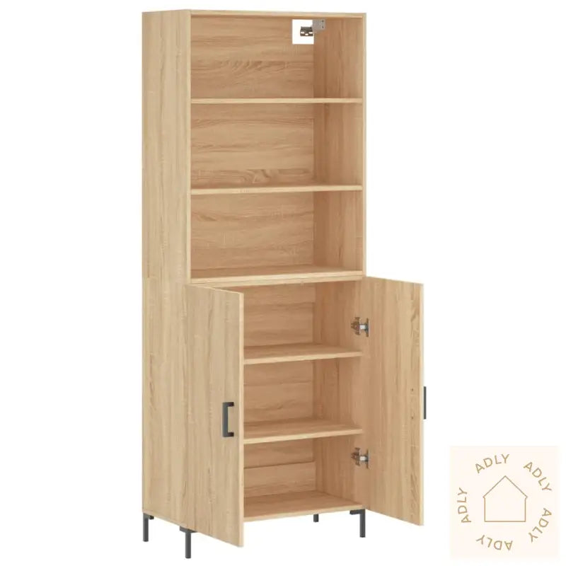 Highboard Sonoma Eik 69,5X34X180 Cm Konstruert Tre