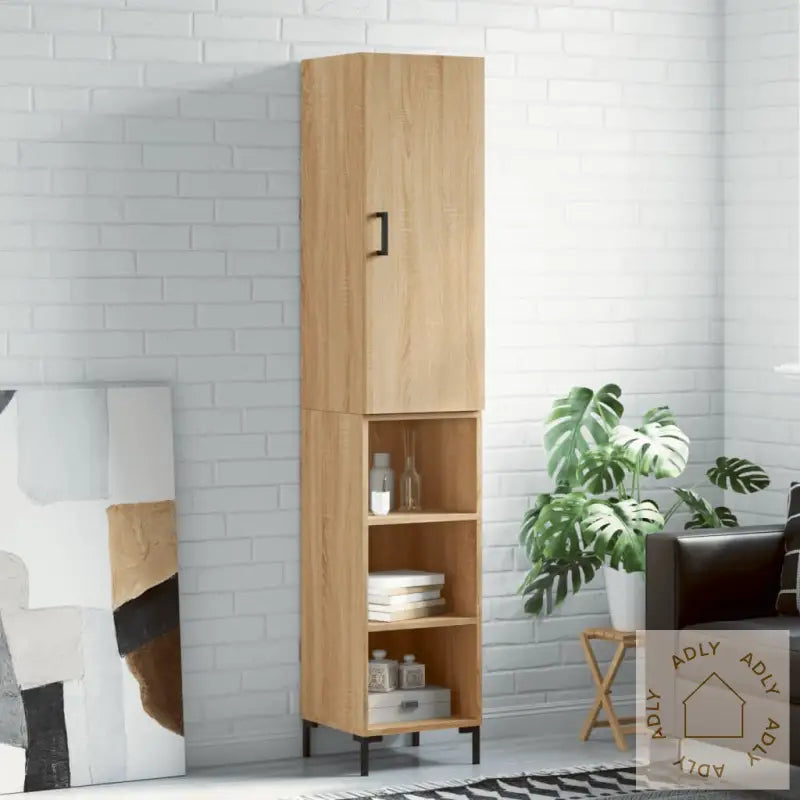 Highboard Sonoma Eik 34,5X34X180 Cm Konstruert Tre