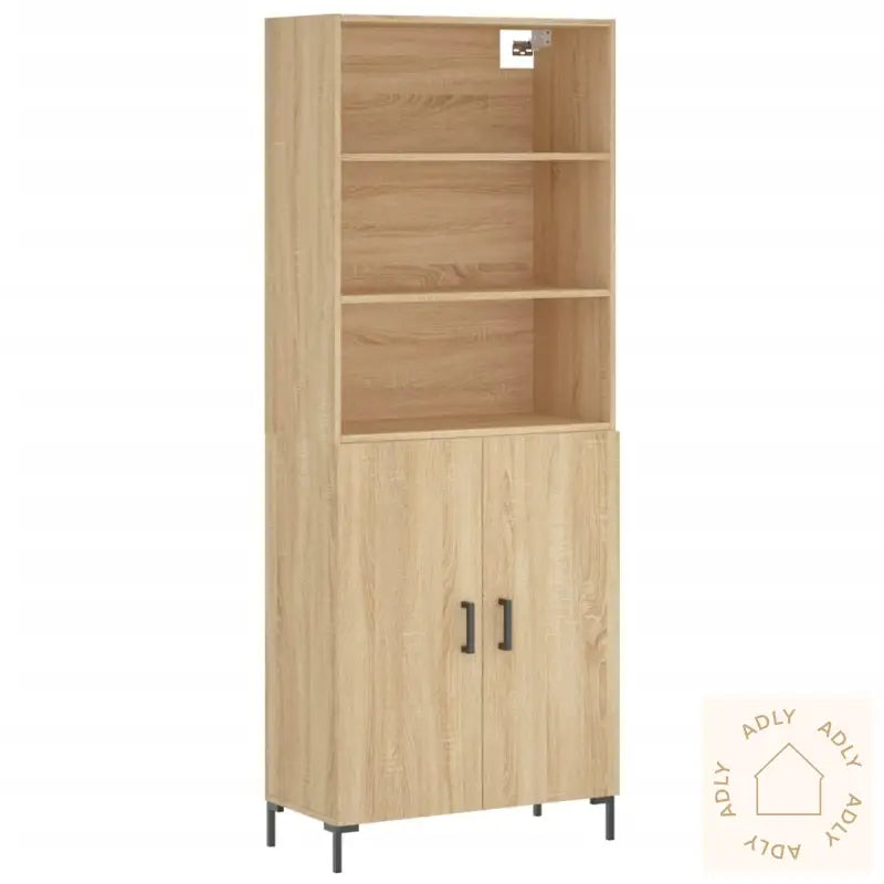 Highboard Sonoma Eik 69,5X34X180 Cm Konstruert Tre