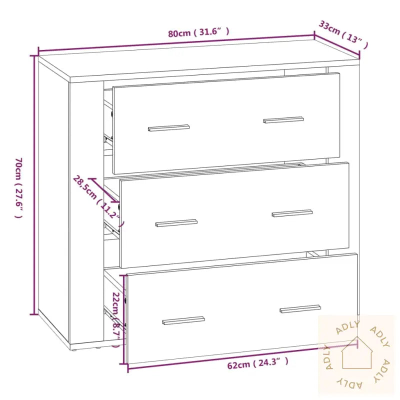 Highboard Sonoma Eik Konstruert Tre