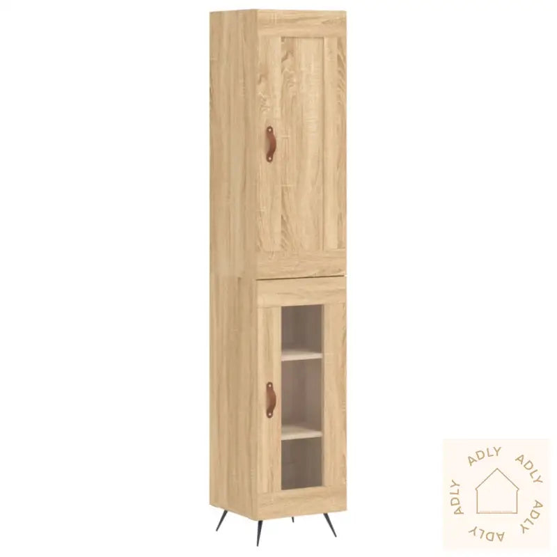 Highboard Sonoma Eik 34,5X34X180 Cm Konstruert Tre