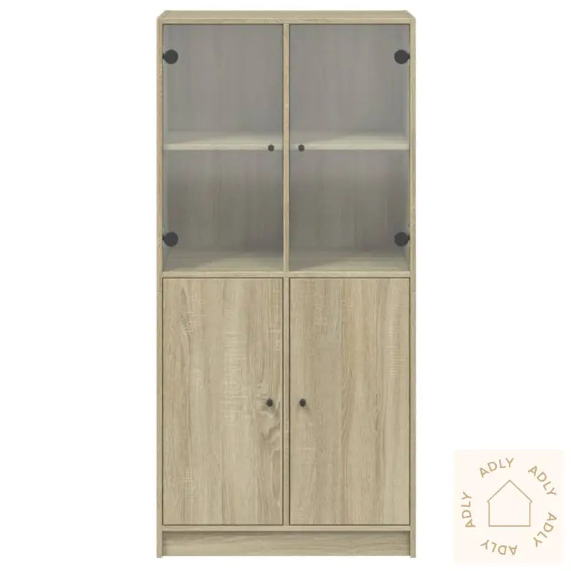 Highboard Med Dører Sonoma Eik 68X37X142 Cm Konstruert Tre