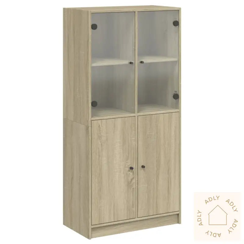 Highboard Med Dører Sonoma Eik 68X37X142 Cm Konstruert Tre
