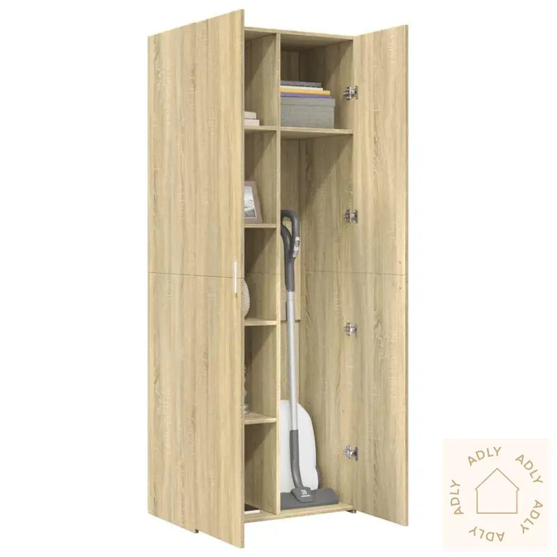 Highboard Sonoma Eik 70X42,5X185 Cm Konstruert Tre