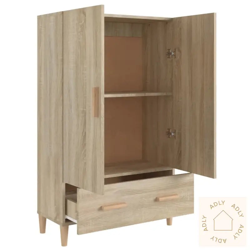 Highboard Sonoma Eik 70X31X115 Cm Konstruert Tre