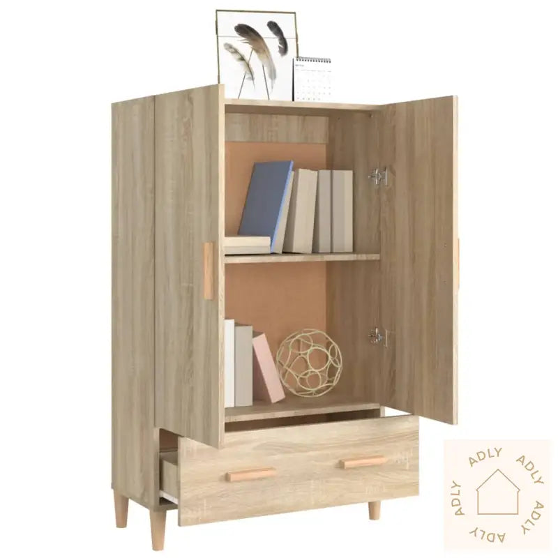 Highboard Sonoma Eik 70X31X115 Cm Konstruert Tre