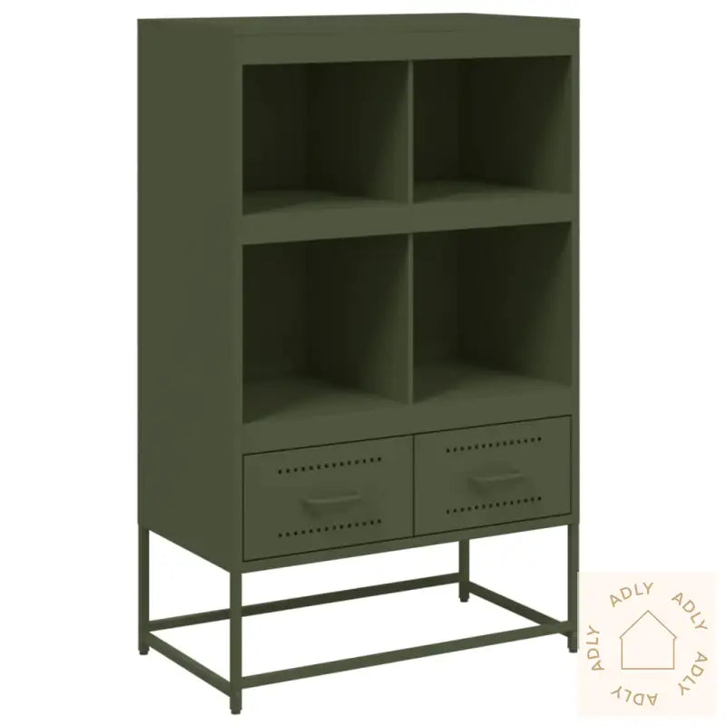 Highboard Olivengrønn 68X39X111,5 Cm Stål