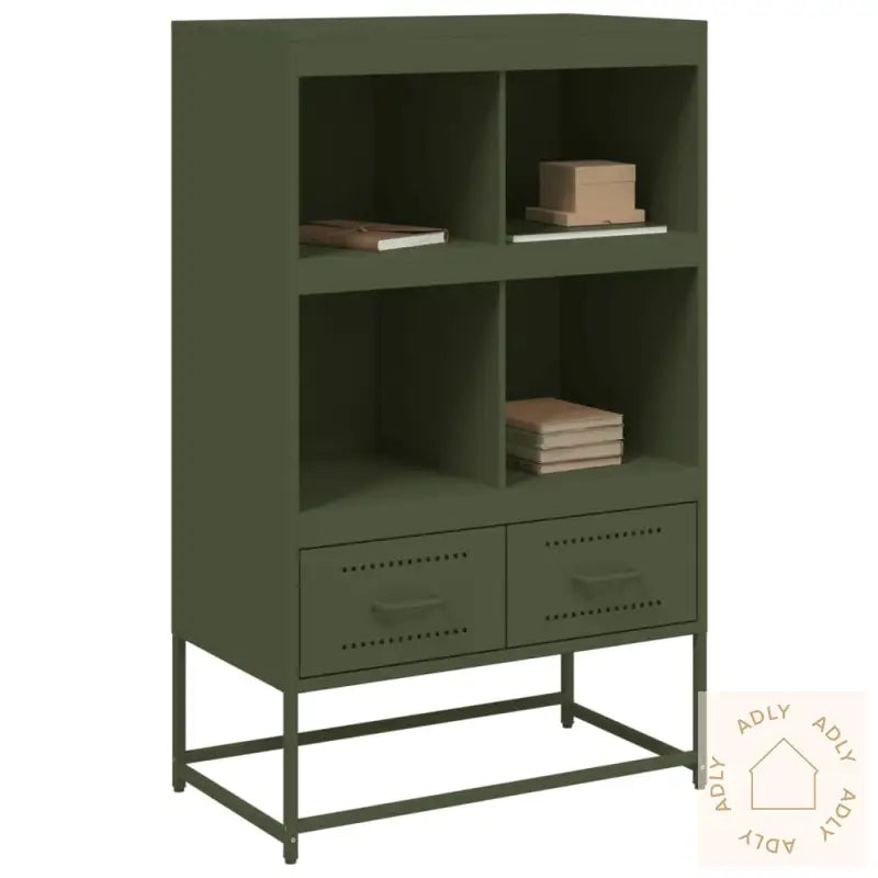 Highboard Olivengrønn 68X39X111,5 Cm Stål