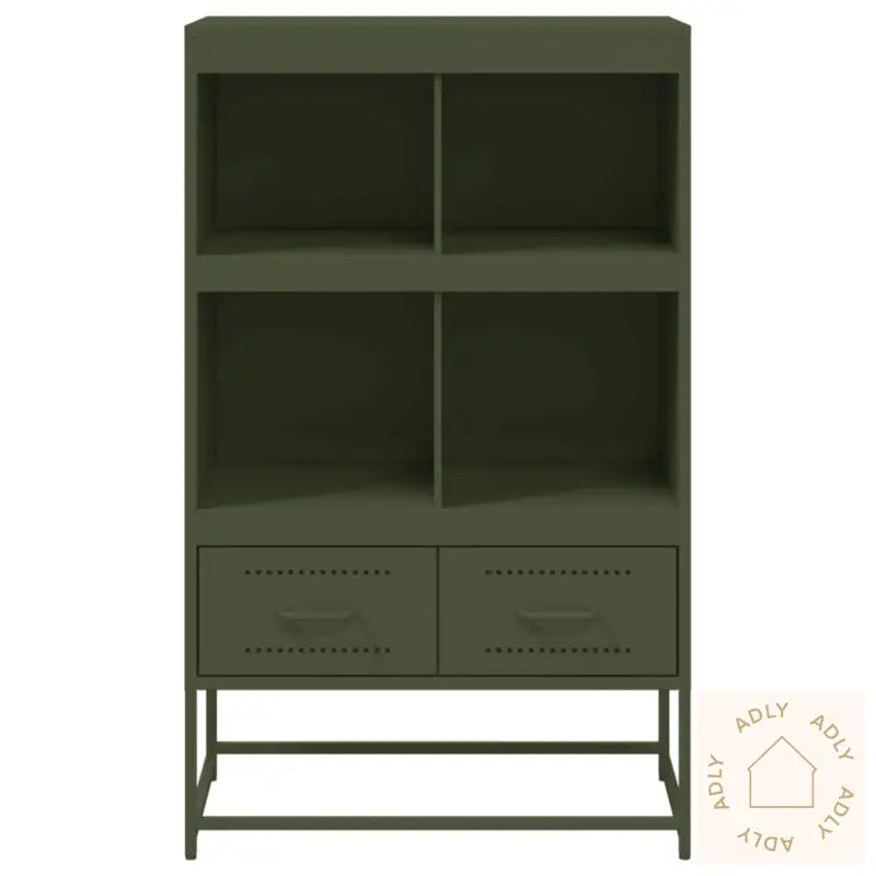 Highboard Olivengrønn 68X39X111,5 Cm Stål