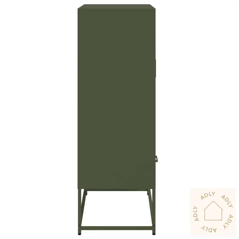 Highboard Olivengrønn 68X39X111,5 Cm Stål