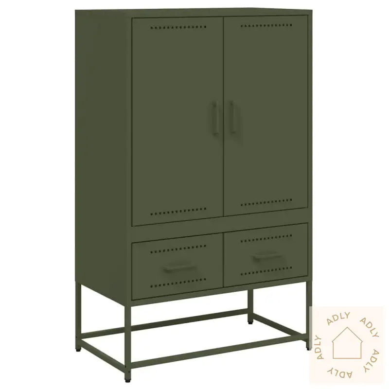 Highboard Olivengrønn 68X39X111,5 Cm Stål