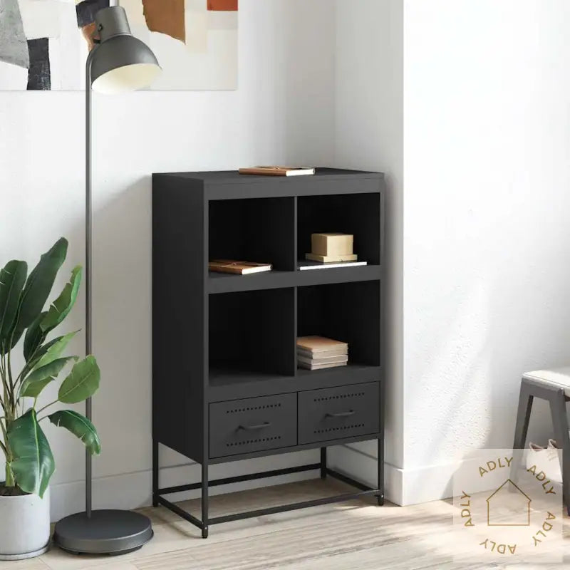 Highboard Svart 68X39X111,5 Cm Stål