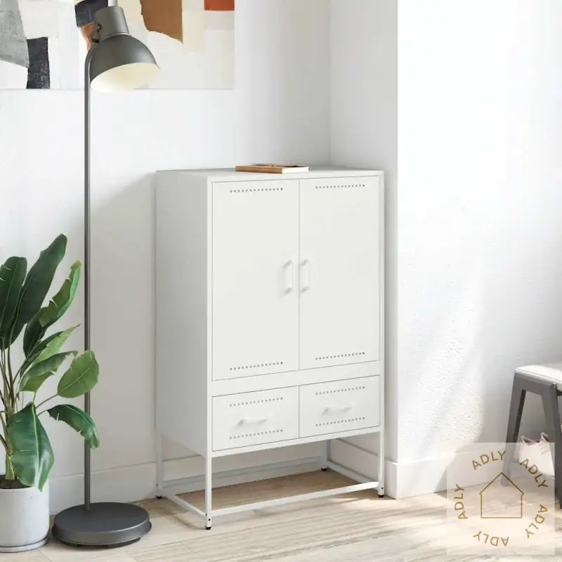 Highboard Hvit 68X39X111,5 Cm Stål
