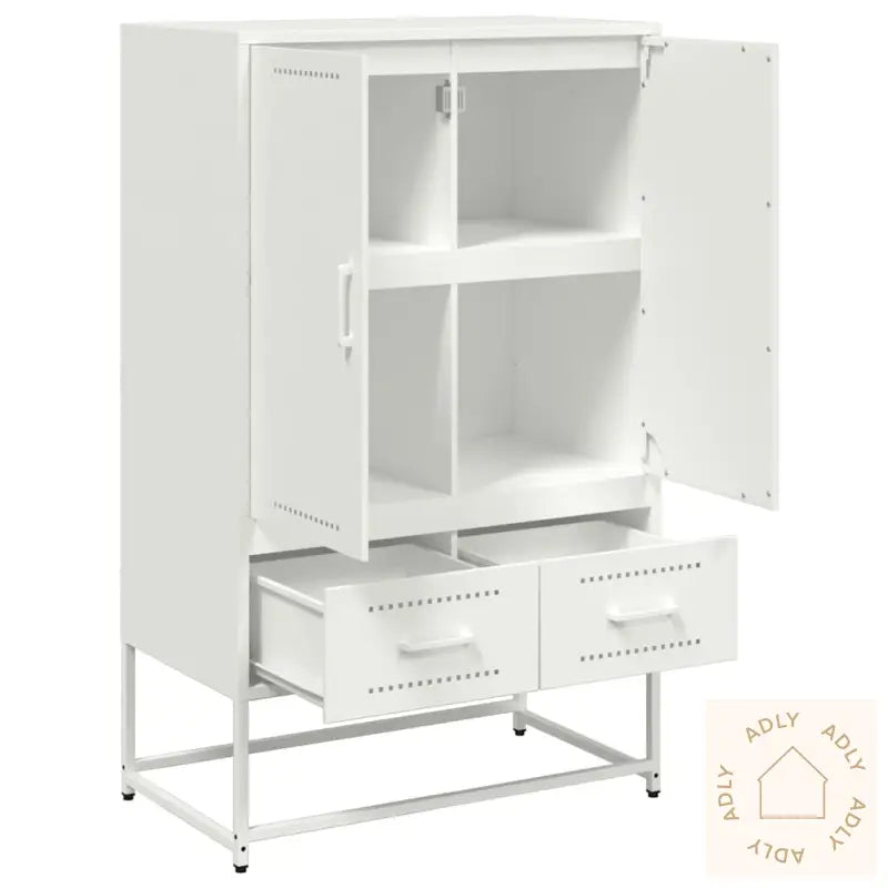 Highboard Hvit 68X39X111,5 Cm Stål