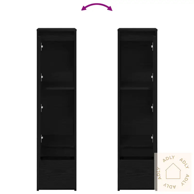 Høybord Svart Eik 29,5X34X119,5 Cm Konstruert Tre