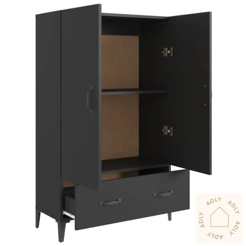 Highboard Svart 70X31X115 Cm Konstruert Tre
