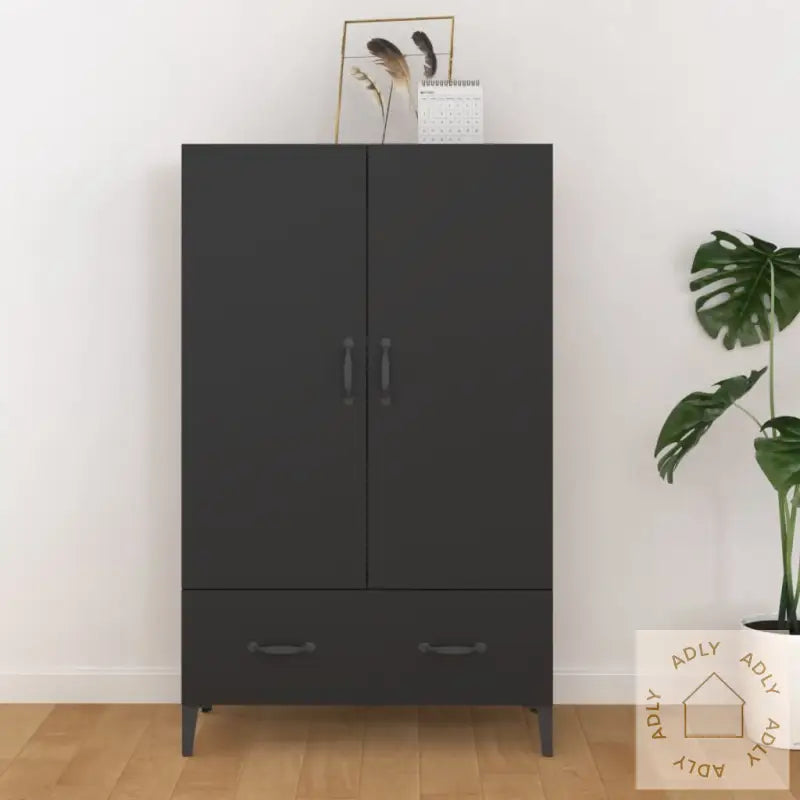 Highboard Svart 70X31X115 Cm Konstruert Tre