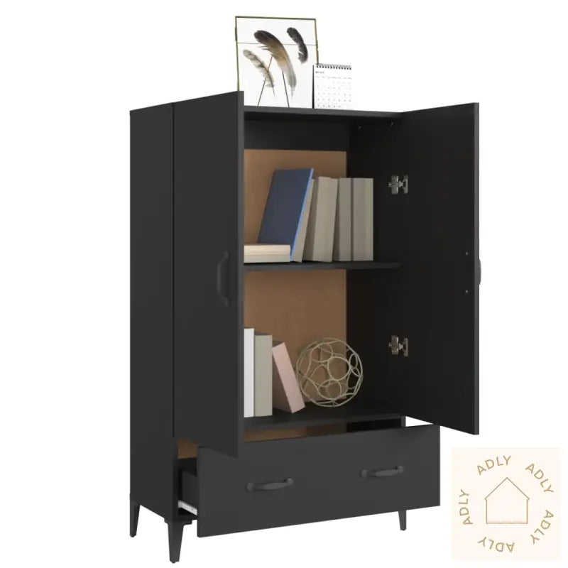 Highboard Svart 70X31X115 Cm Konstruert Tre