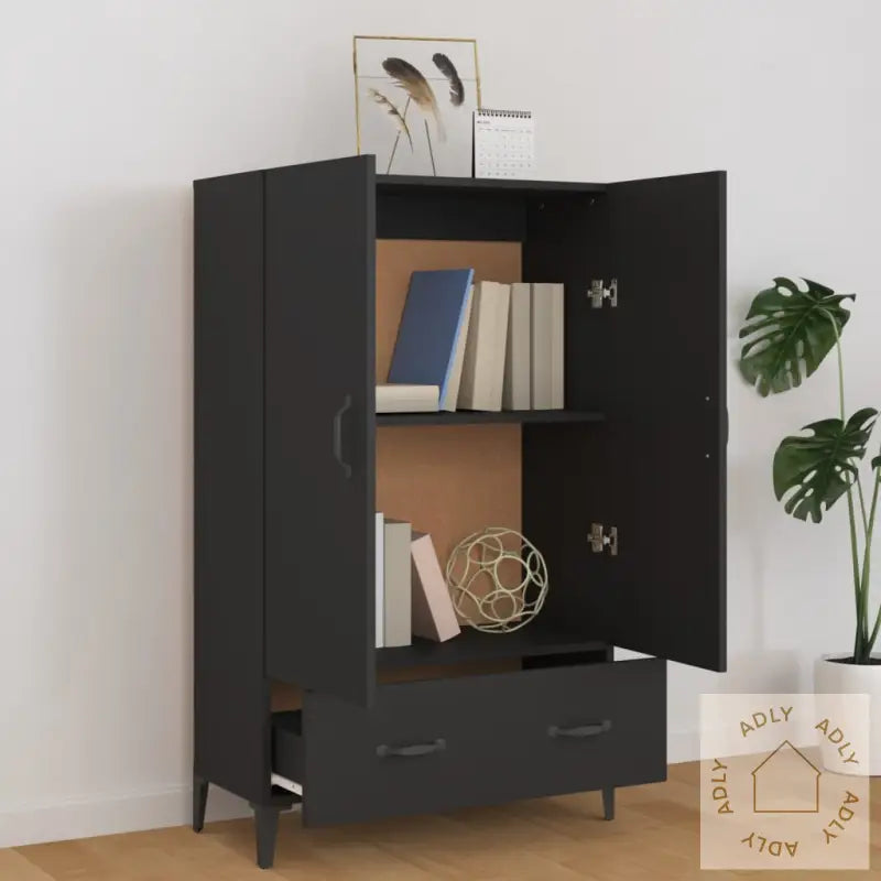 Highboard Svart 70X31X115 Cm Konstruert Tre