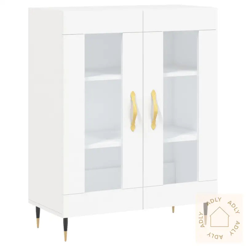 Highboard Hvit 69,5X34X180 Cm Konstruert Tre