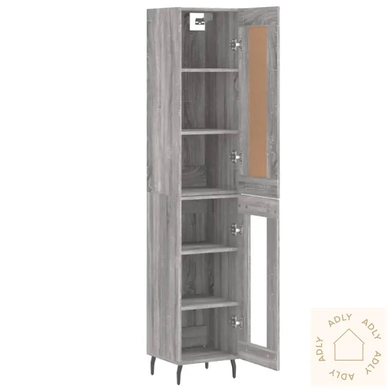 Highboard Grå Sonoma 34,5X34X180 Cm Konstruert Tre