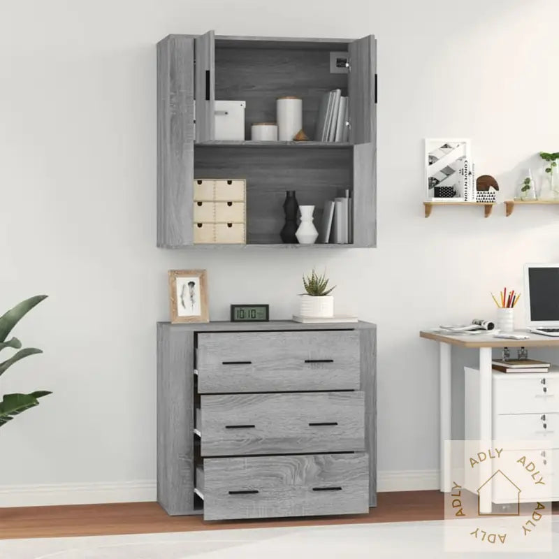 Highboard Grå Sonoma Konstruert Tre