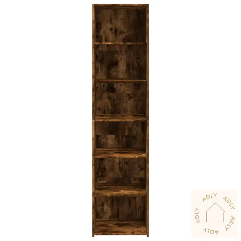 Highboard Røkt Eik 45X41X185 Cm Konstruert Tre