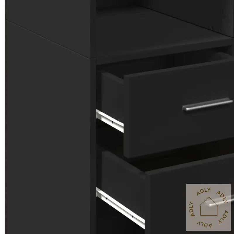Highboard Svart 70X42,5X185 Cm Konstruert Tre