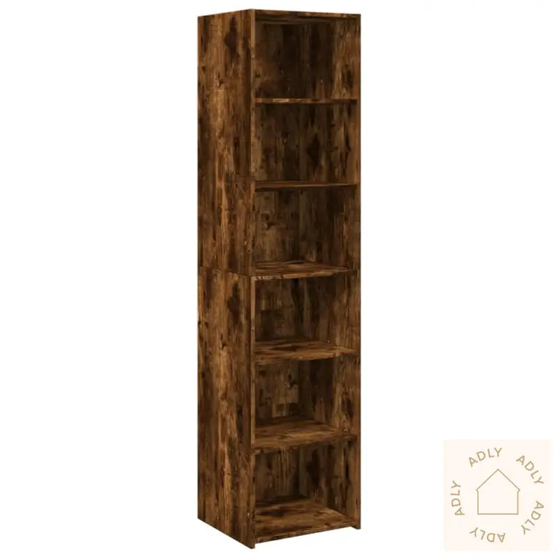 Highboard Røkt Eik 45X41X185 Cm Konstruert Tre