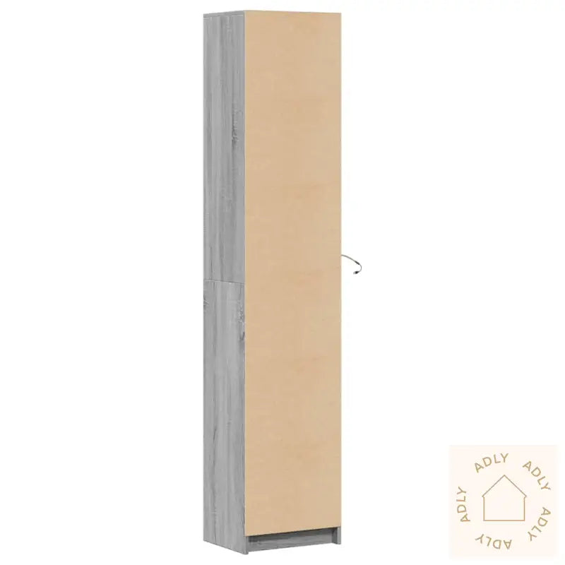 Garderobe Med Led Grå Sonoma 41,5X32,5X200 Cm Konstruert Tre