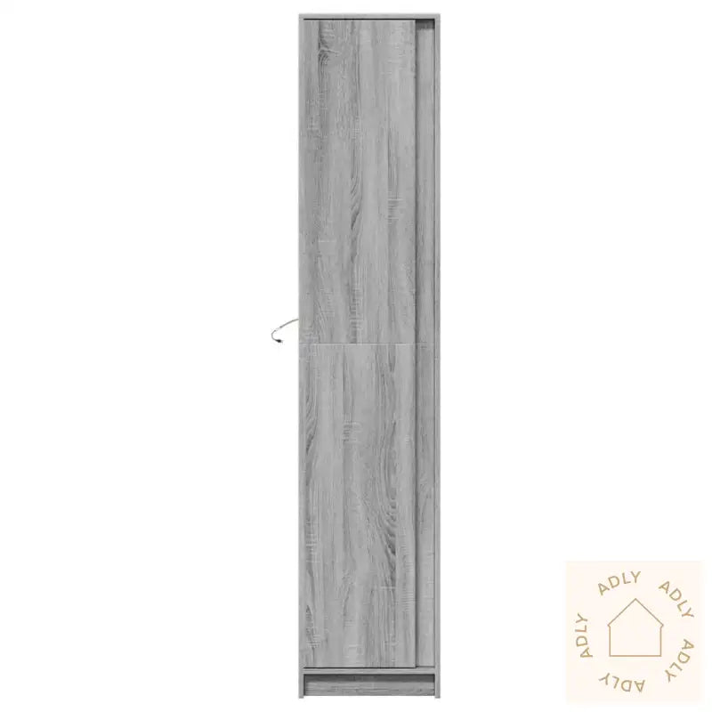 Garderobe Med Led Grå Sonoma 41,5X32,5X200 Cm Konstruert Tre