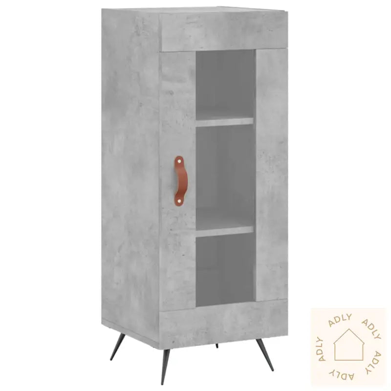 Highboard Betonggrå 34,5X34X180 Cm Konstruert Tre