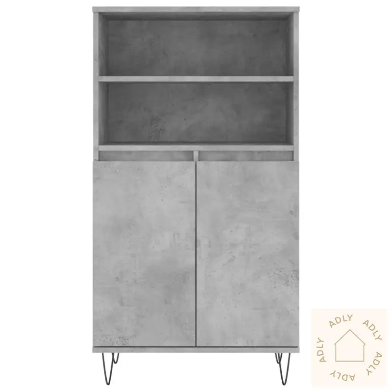 Highboard Betonggrå 60X36X110 Cm Konstruert Tre