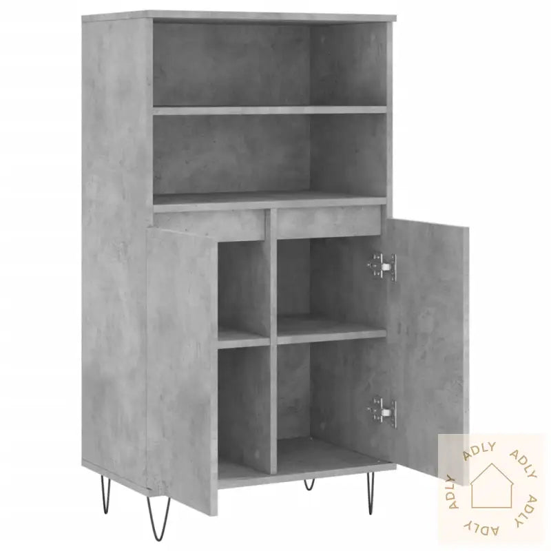 Highboard Betonggrå 60X36X110 Cm Konstruert Tre