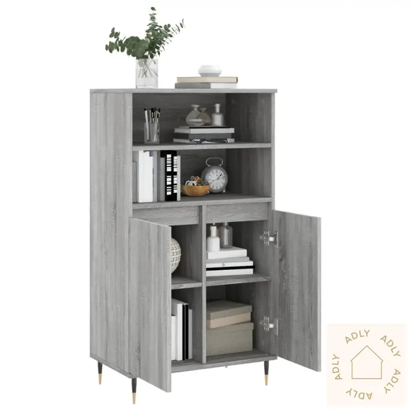 Highboard Grå Sonoma 60X36X110 Cm Konstruert Tre