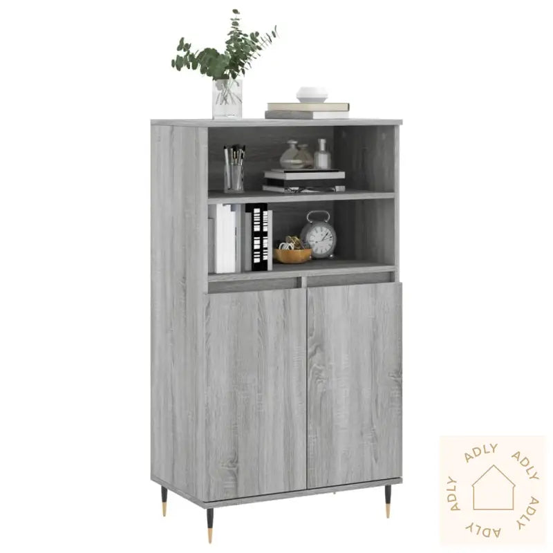Highboard Grå Sonoma 60X36X110 Cm Konstruert Tre