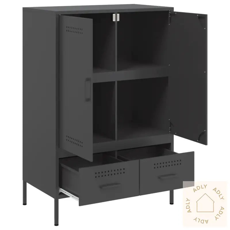 Highboard Svart 68X39X101,5 Cm Stål