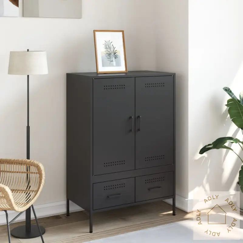 Highboard Svart 68X39X101,5 Cm Stål