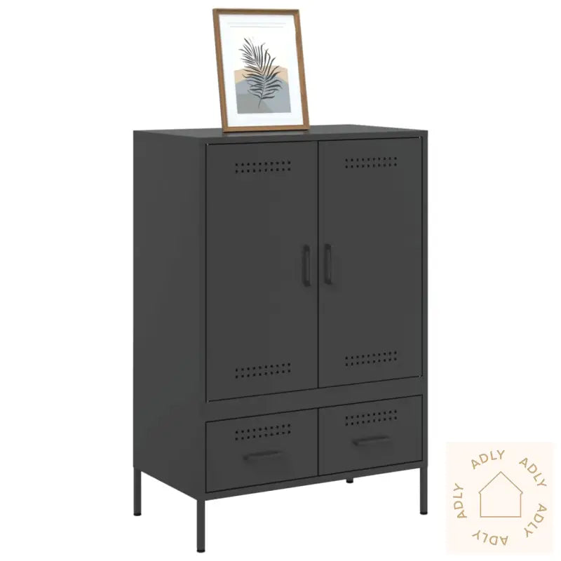 Highboard Svart 68X39X101,5 Cm Stål
