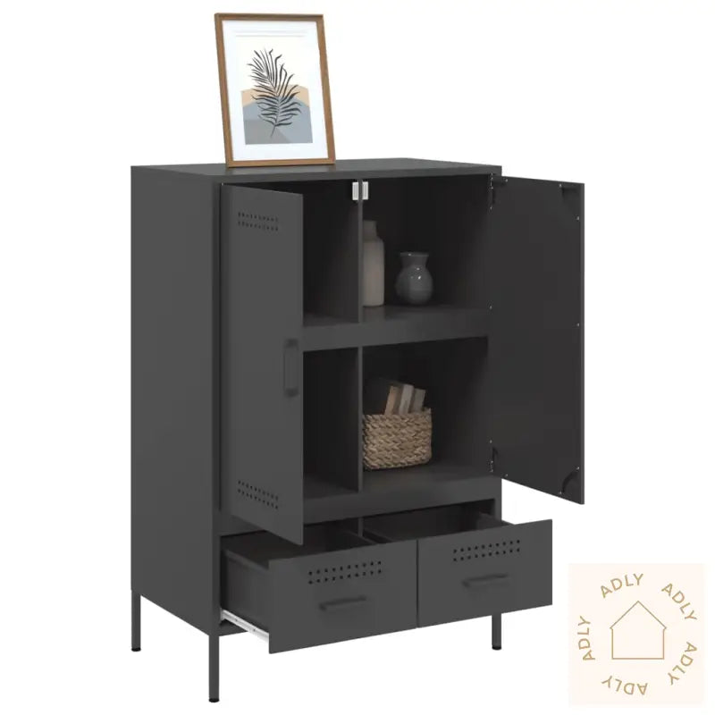 Highboard Svart 68X39X101,5 Cm Stål