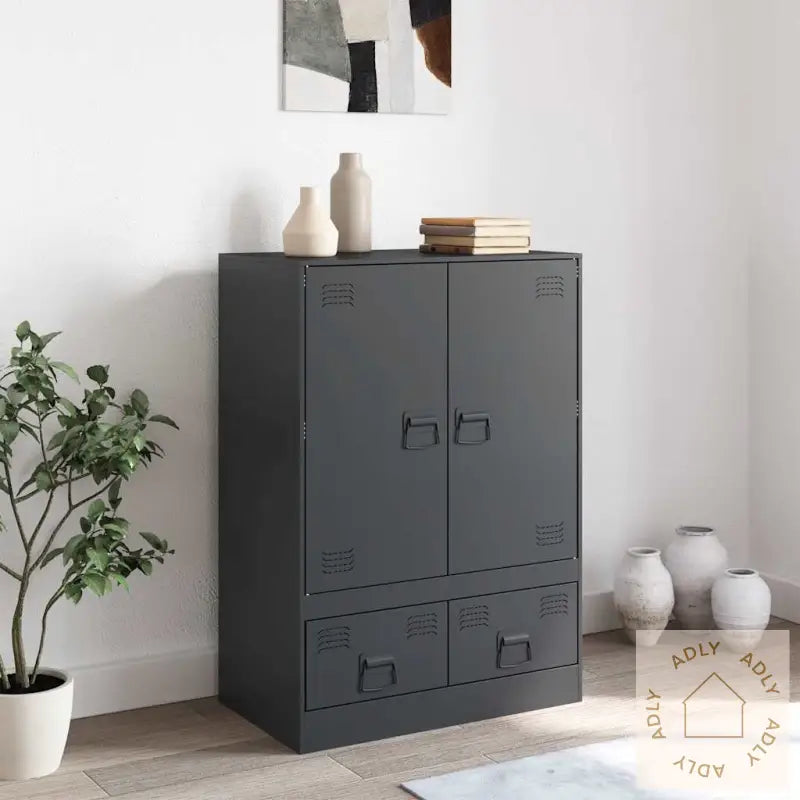 Highboard Antrasitt 67X39X95 Cm Stål