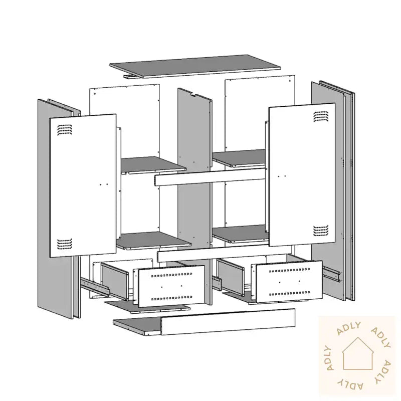 Highboard Antrasitt 67X39X95 Cm Stål