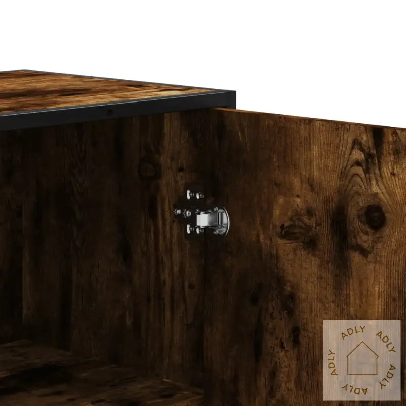 Highboard Røkt Eik 68X35X139 Cm Konstruert Tre