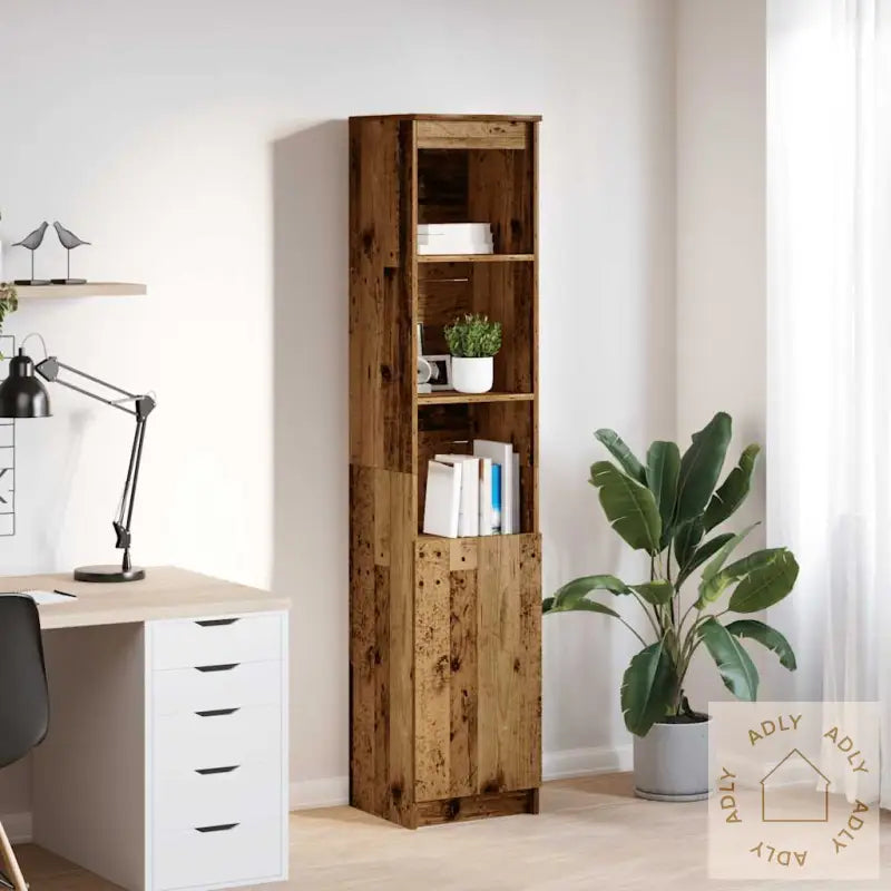Highboard Gammelt Tre 37,5X35X180 Cm Konstruert Tre