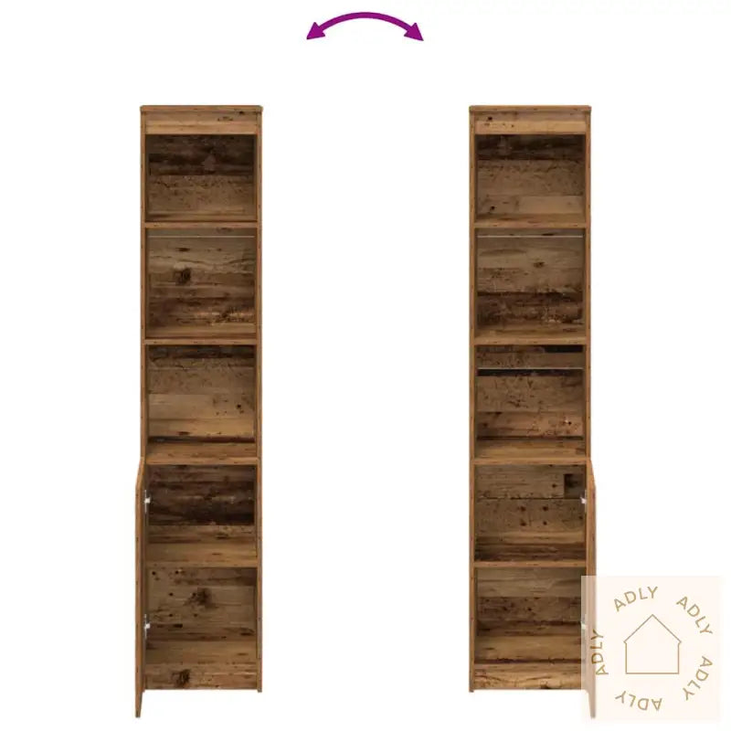 Highboard Gammelt Tre 37,5X35X180 Cm Konstruert Tre