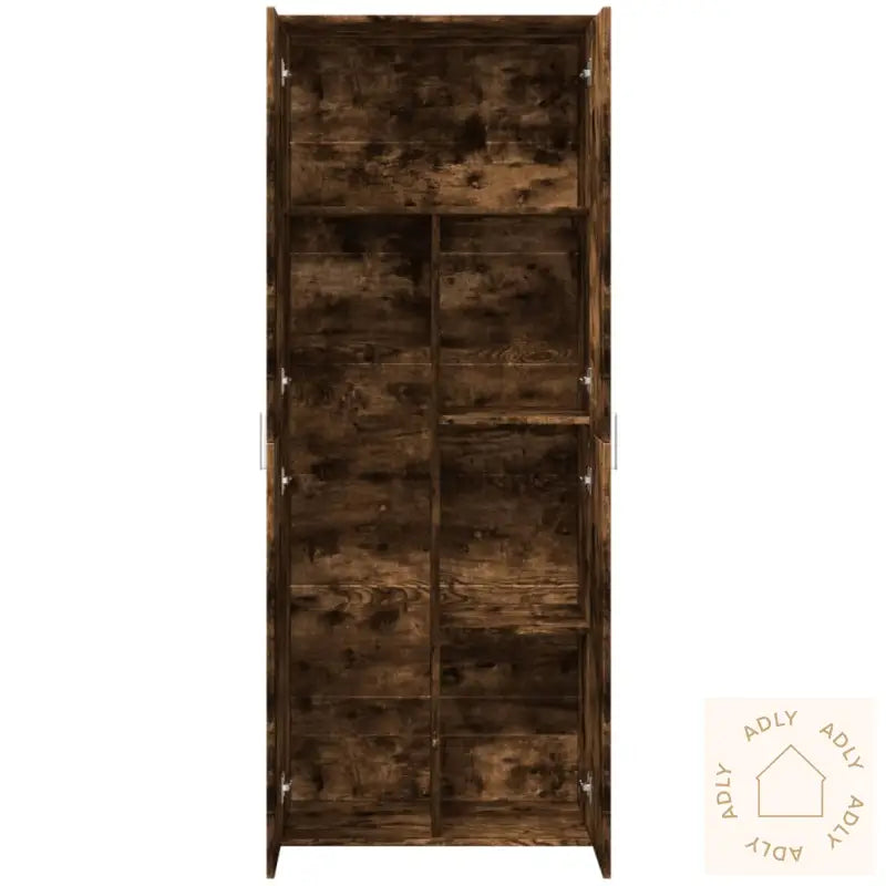 Highboard Røkt Eik 70X35X180 Cm Konstruert Tre